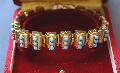 Victorian Unusual Turquoise And Gold Bracelet